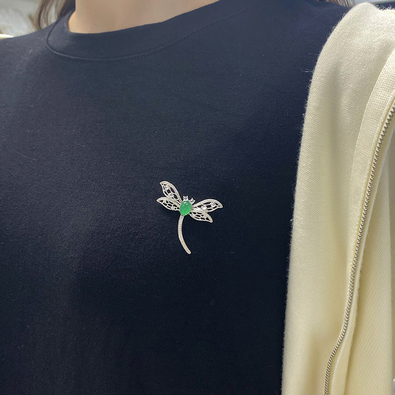 S925 Broche de libellule en argent sterling