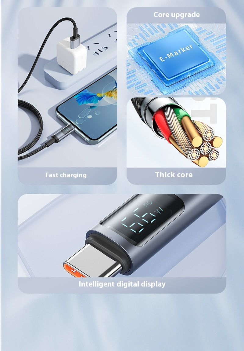 Téléphone Fast Charge pour Pingguo 30W Android 66W ligne de données d'affichage numérique