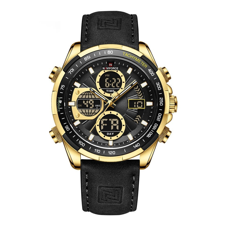 Montre multifonction en acier inoxydable pour homme