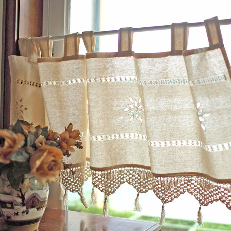 Linge de coton vieux coquin Crochet Rode de café Rideau