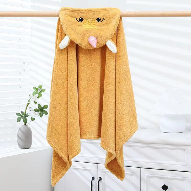 Coral Fleece à capuche mignon Peigne de bain Peigne de bain Lazy Châl Cap pour enfants