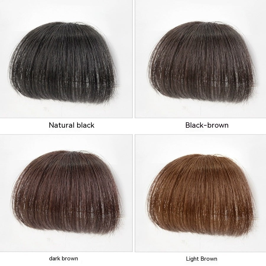 Naturel Avant-tête artificiel cheveux droit Bangs perruques ensemble sans coutures ensemble perruque invisible