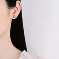 S925 Argent Stud Moissanite Classic Croix Platine Boucles d'oreilles élégantes et simples