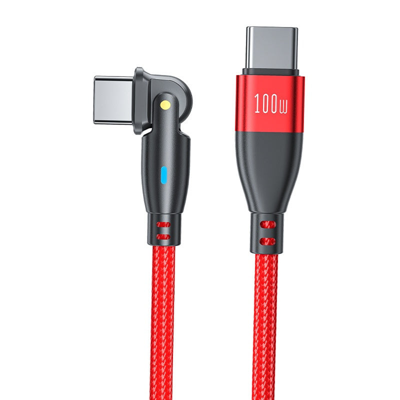 PD100W Ligne 180 Degree Rotating Type-c Applicable Notebook Elbow 5A Câble de recharge
