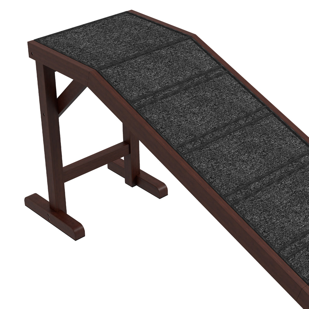 Ramp pour chiens avec tapis antidérapant et plate-forme supérieure