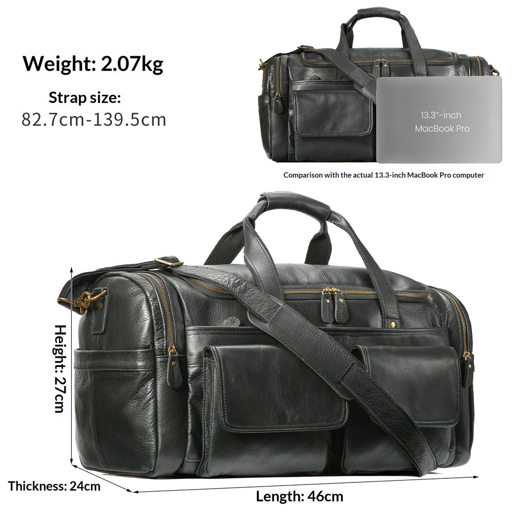 Sac de voyage en cuir véritable pour hommes