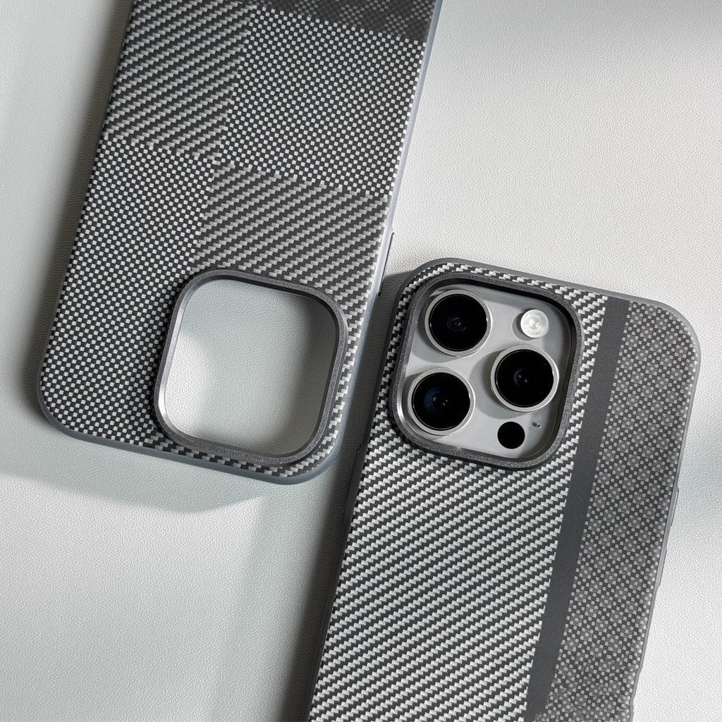 Couverture de protection anti-dérapante pour téléphone portable en fibre de carbone