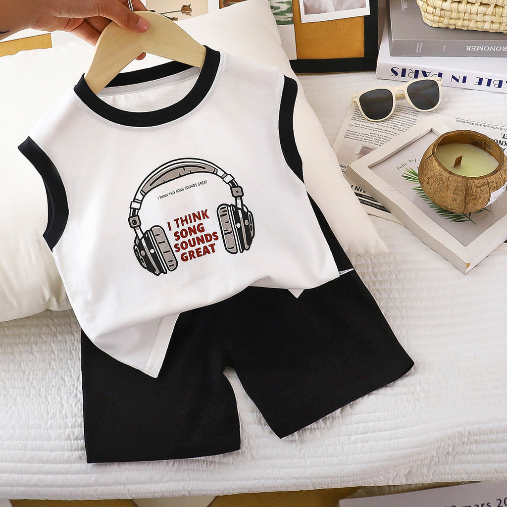 Sleeveless kids' T-shirt and shorts