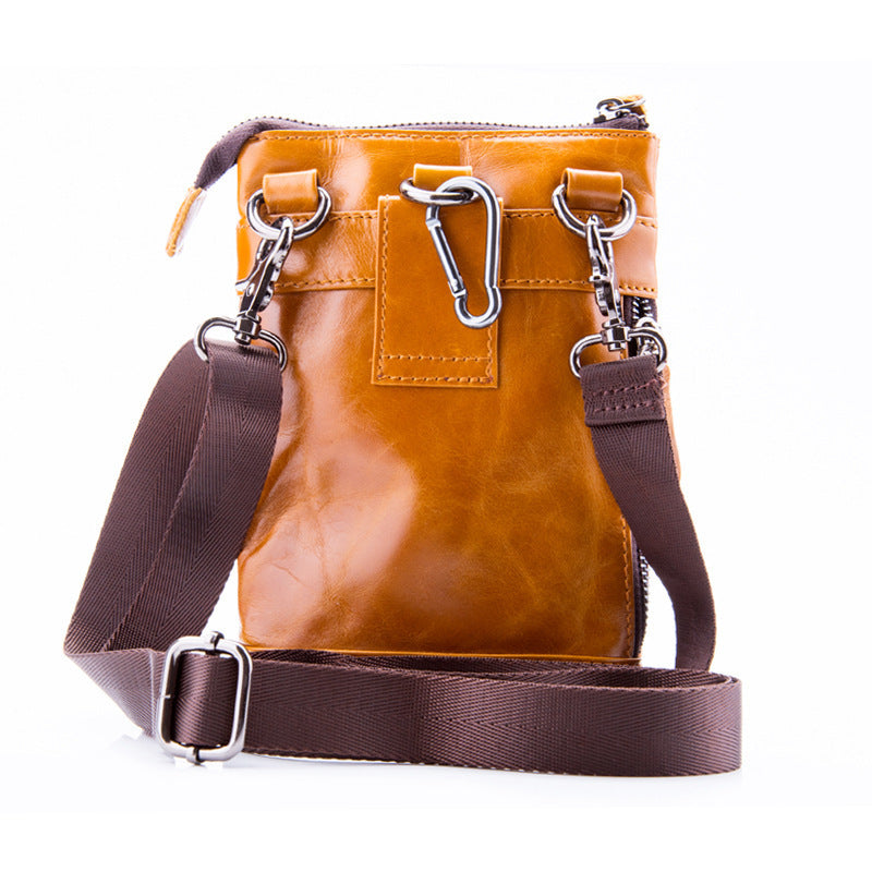 Poche en cuir homme Multifonctionnel Petit sac Sports de plein air Une épaule