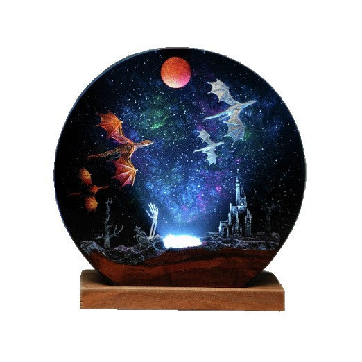 Lampe de résine Dragon de glace et Dragon de feu personnalisé Époxy