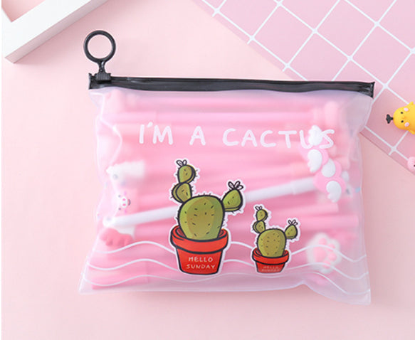 20 Cute Caricature 0.5 Stylos Noir Neutre avec boîtier en stylo