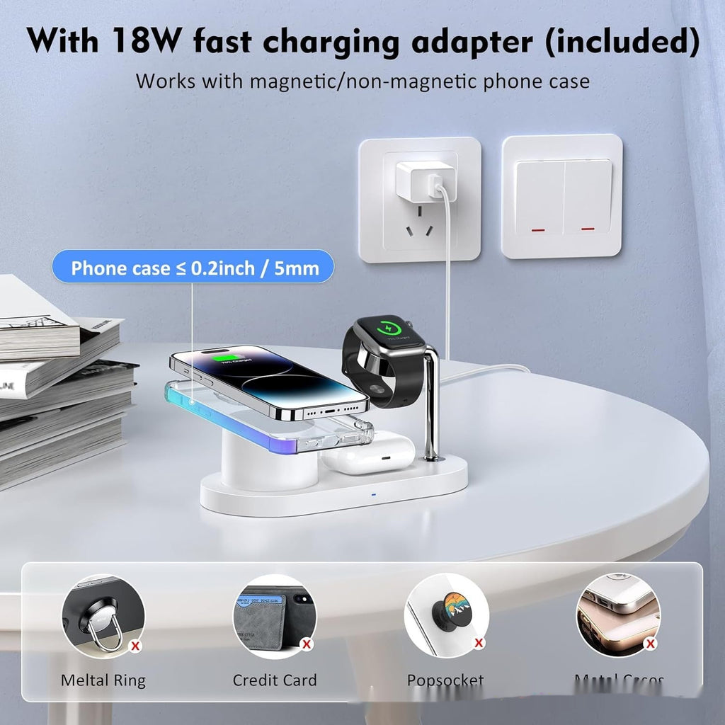 Chargeur sans fil portatif magnétique vertical en un