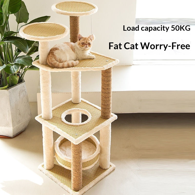 Lit de chat intégré et cadre d'escalade d'arbre de chat