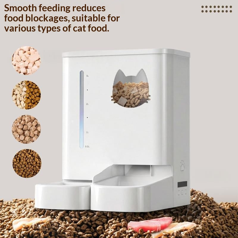 Distributeur d'aliments pour animaux intelligents pour chats et chiens avec télécommande