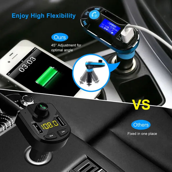 Emetteur FM sans fil de voiture Chargeur double USB mains-libres Call MP3 Player Affichage LED aux-in