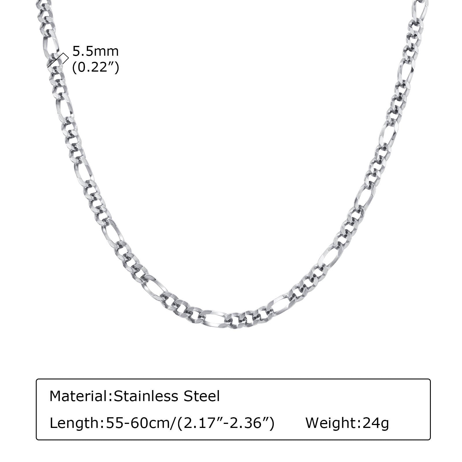 Collier en acier inoxydable pour hommes