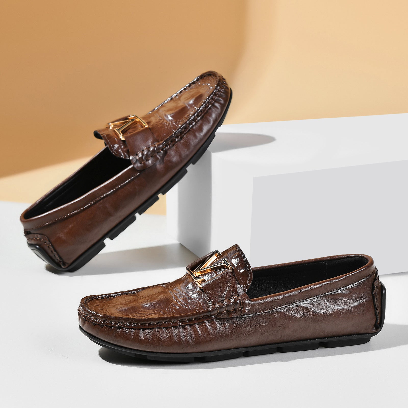 Chaussures en cuir véritable Casual Homme style britannique