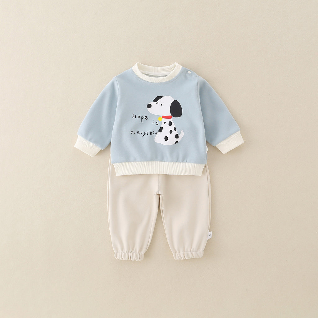 Bébé garçon Early Autumn Peeling Skin Puppy Outerwear Ensemble de printemps