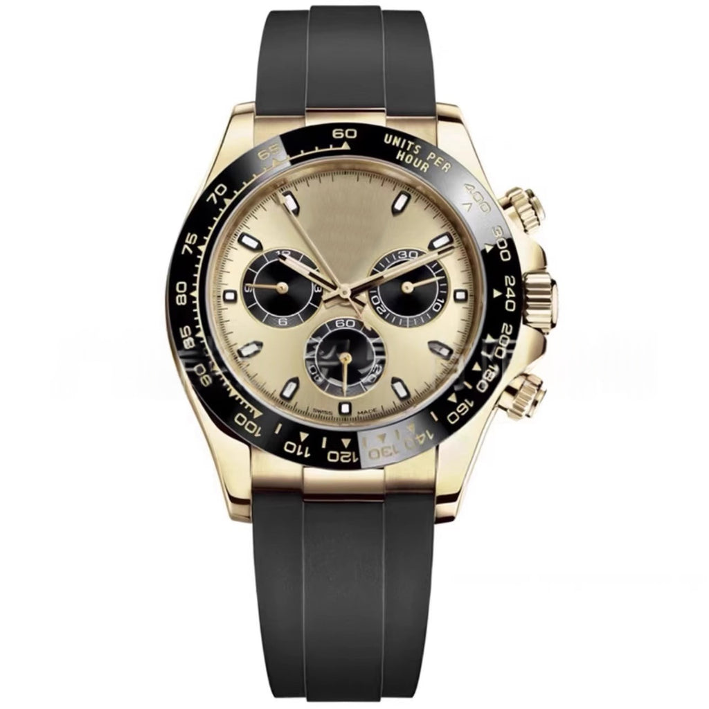 Men's mechanical watch with a rubber strap