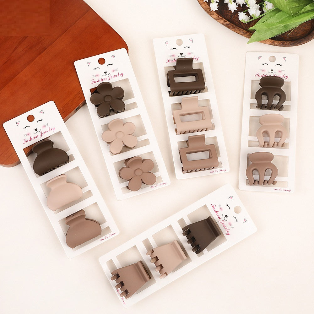 Coffee Color Série Trois-pièces Ensemble Barrettes Updo Hair Accessoires