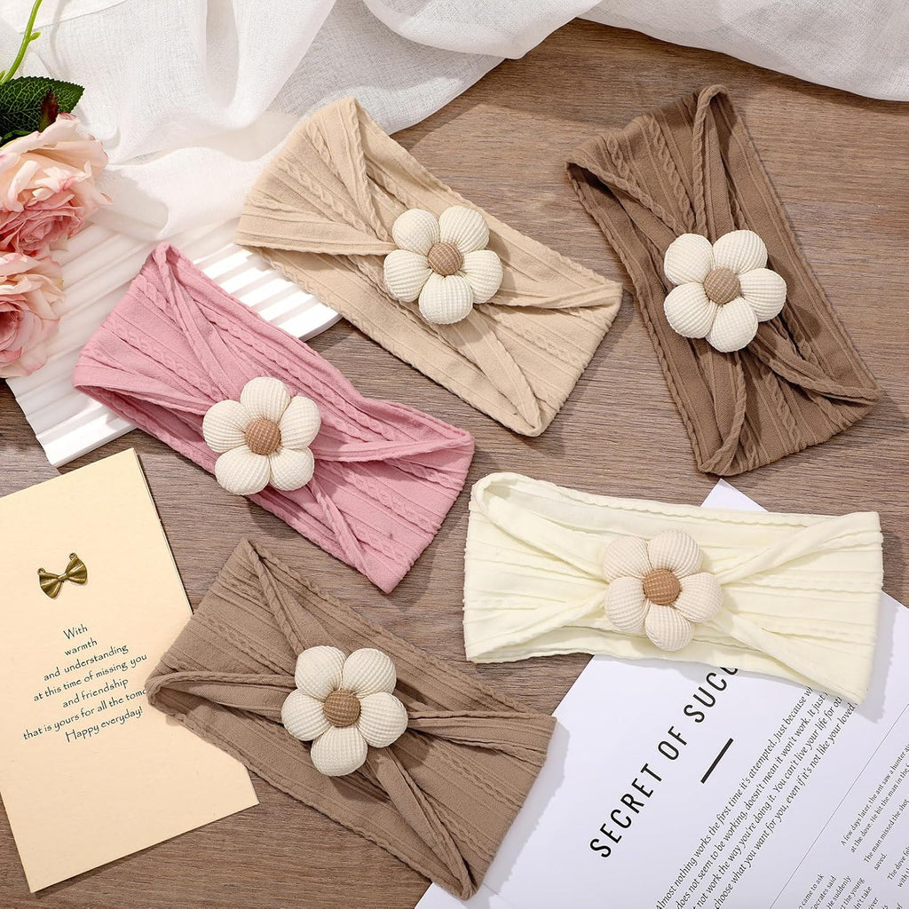 Soft Nylon Baby Flower Headbands pour nouveau-nés