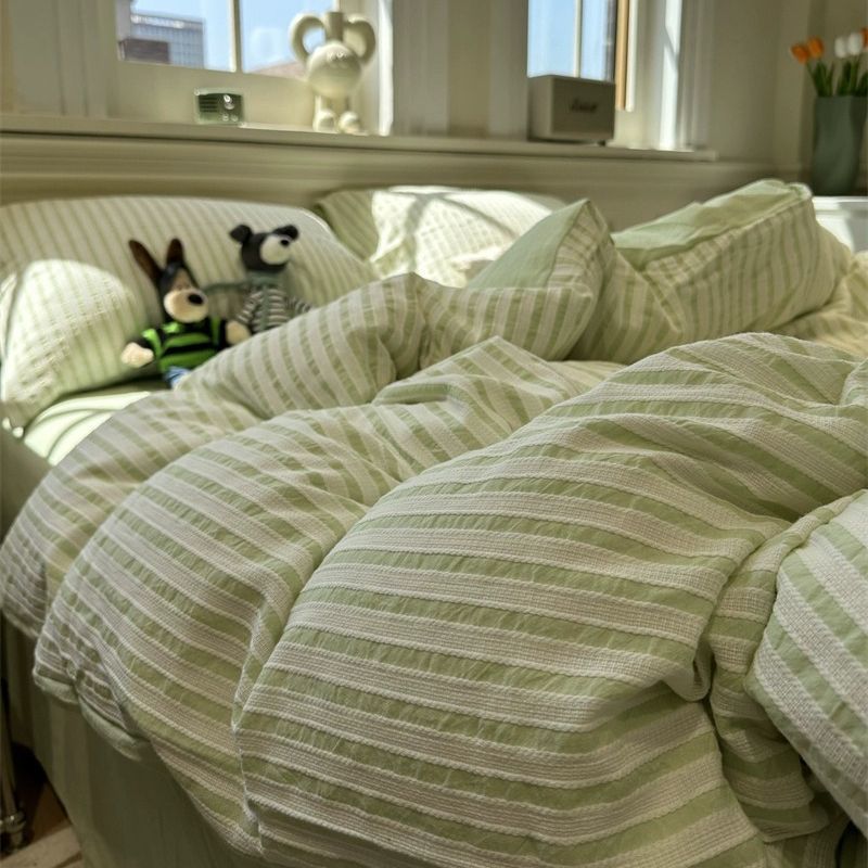 Couvercle à couette rayée de style coréen
