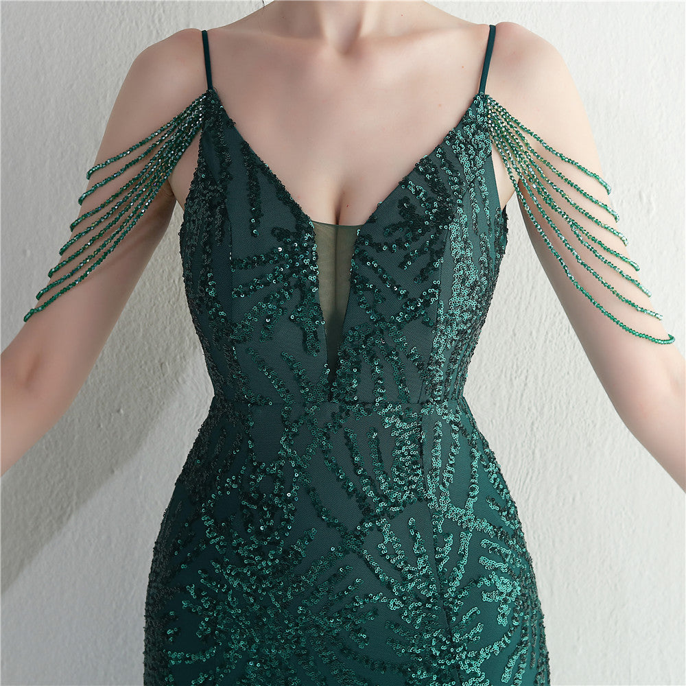 Mesh Perade mariage mariage mariage long camisole soirée Gown