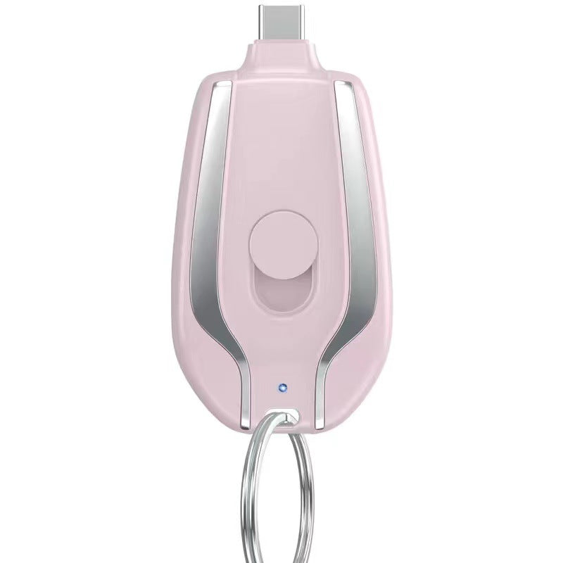 Porte-clés Banque de recharge sans fil Portable 1500 Mah Alimentation d'urgence Téléscopique Petit M