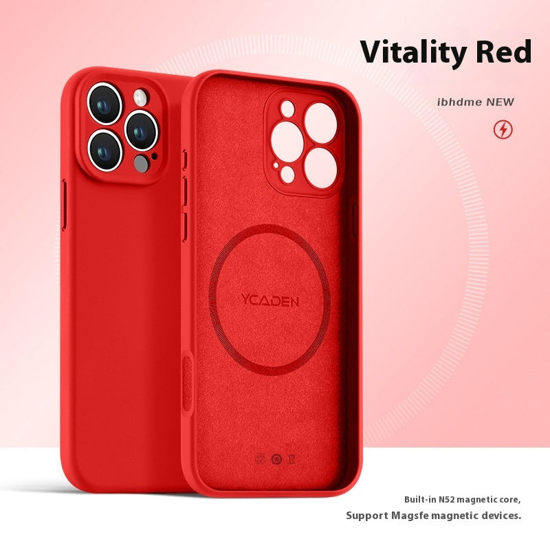 Boîtier de téléphone Real liquide Silicone magnétique ultra-mince résistant à la chute Tout inclus