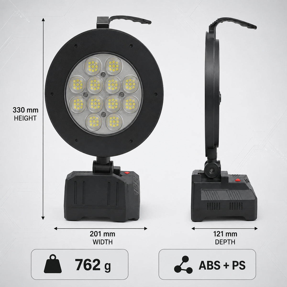 Solar Powered Réchargeable Batterie Display Power Bank Fonction LED Flood Light W873A Sortie