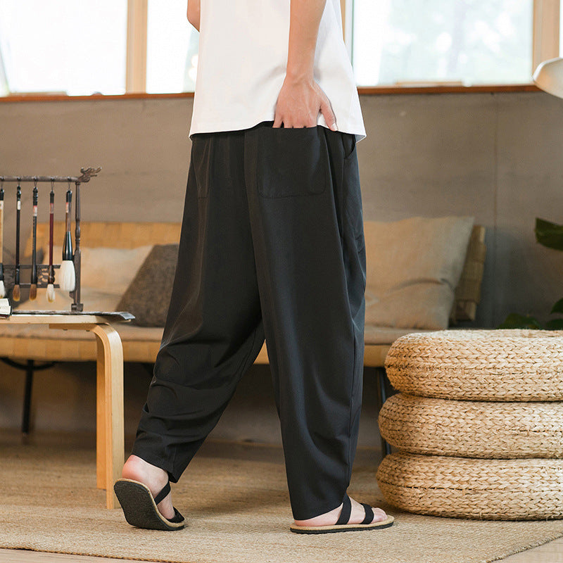 Style chinois homme Yamamoto Yaosi Ice Drape Profile Harem Pantalons Hommes
