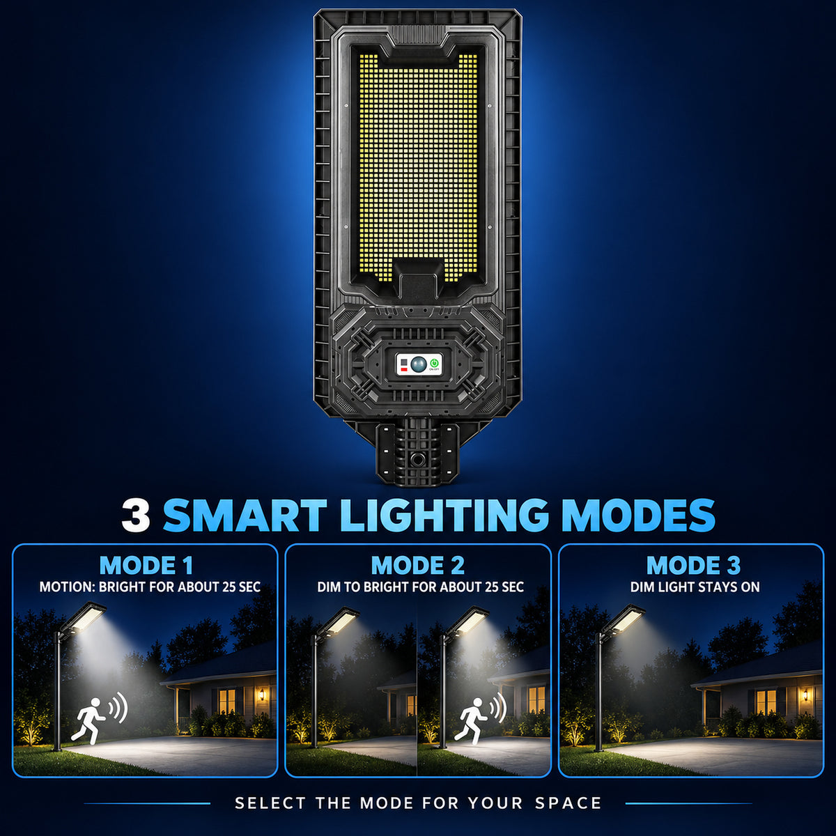 Solar Powered Motion Sensor Outdoor Light W7115 2 Noir pour Garden Yard Street Wall LED