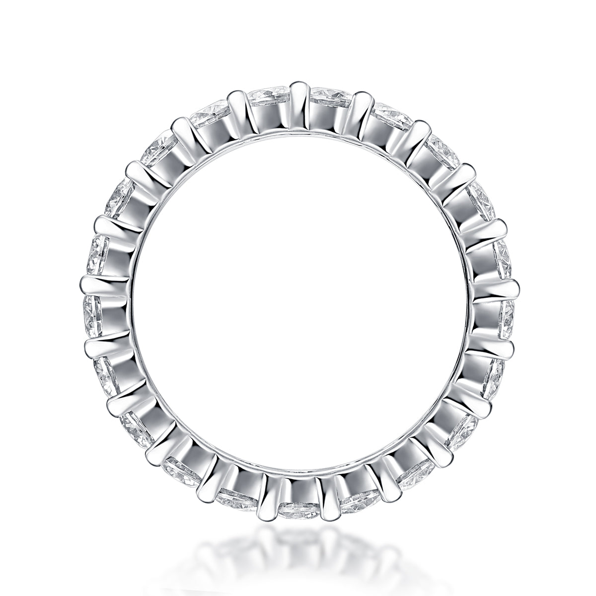 S925 Argent 2.1g Anneau d'éternité en mousse de platine