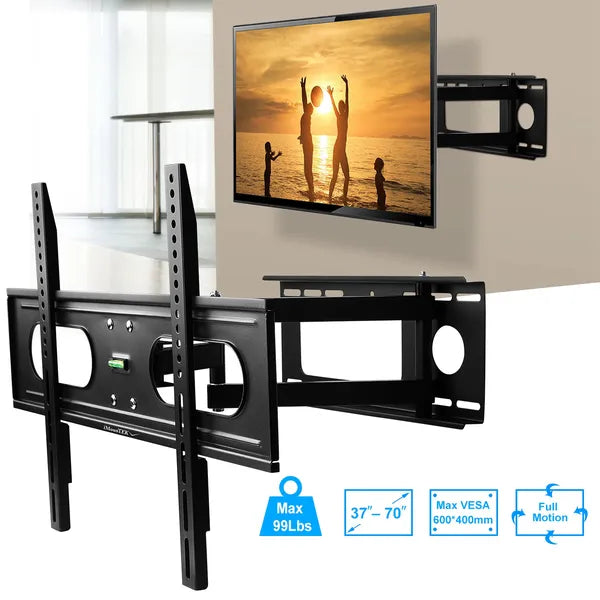 Full Motion TV Wall Mount Swivel Tilt TV Wall Rack Support 37-70' TV Wall Mount Max VESA U