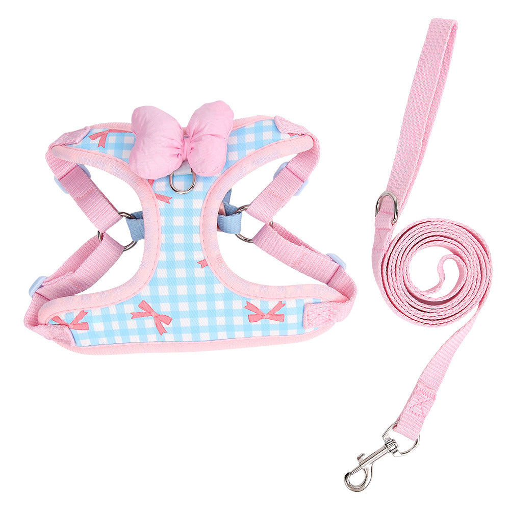 Petite poitrine de chiot Harnais chien laisse corde de marche