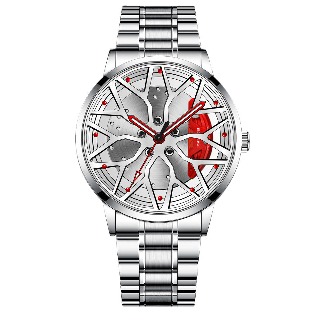 Homme Mode Tendance étrier de roue haute qualité étanche Quartz montre