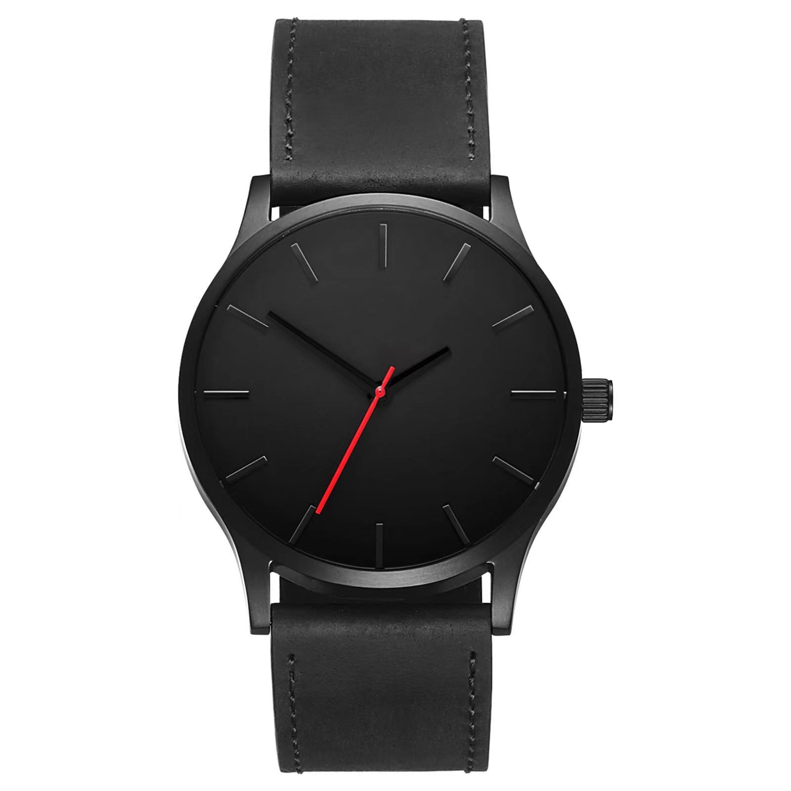 Grande Cadran Homme Casual Simple Scale Frosted Ceinture Quartz Montres Crown Bracelet