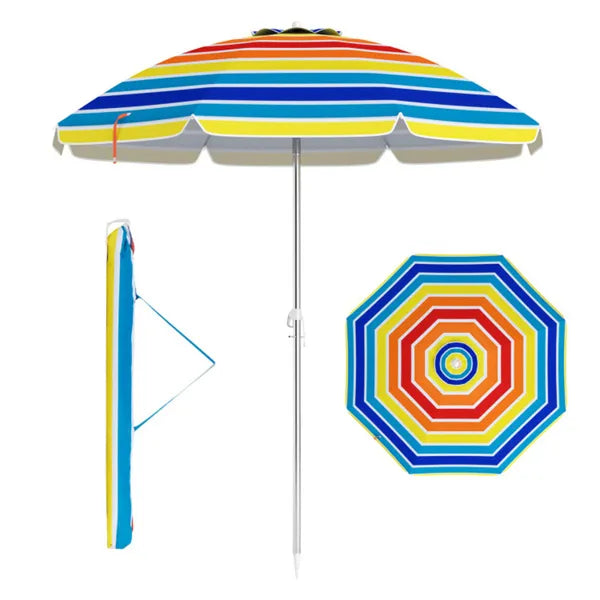 6.5 Parapluie de plage pieds - multicolore