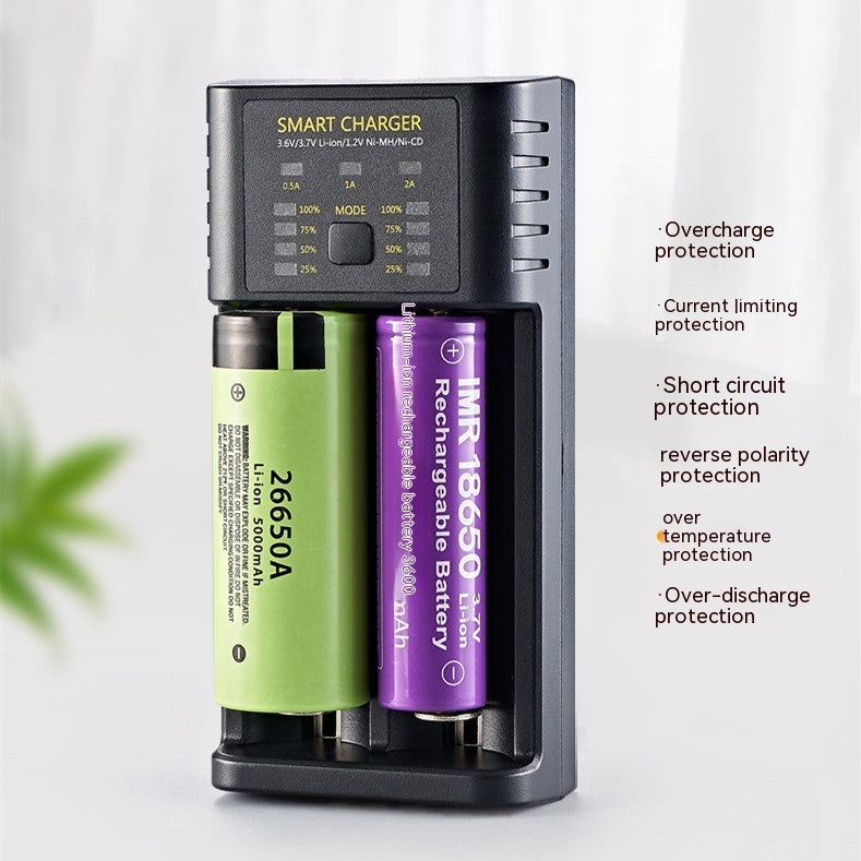 18650 Chargeur 4 Slot USB Lithium Ion 37V Batterie Aani-mh 12V Batterie à courant élevé 2A Charg