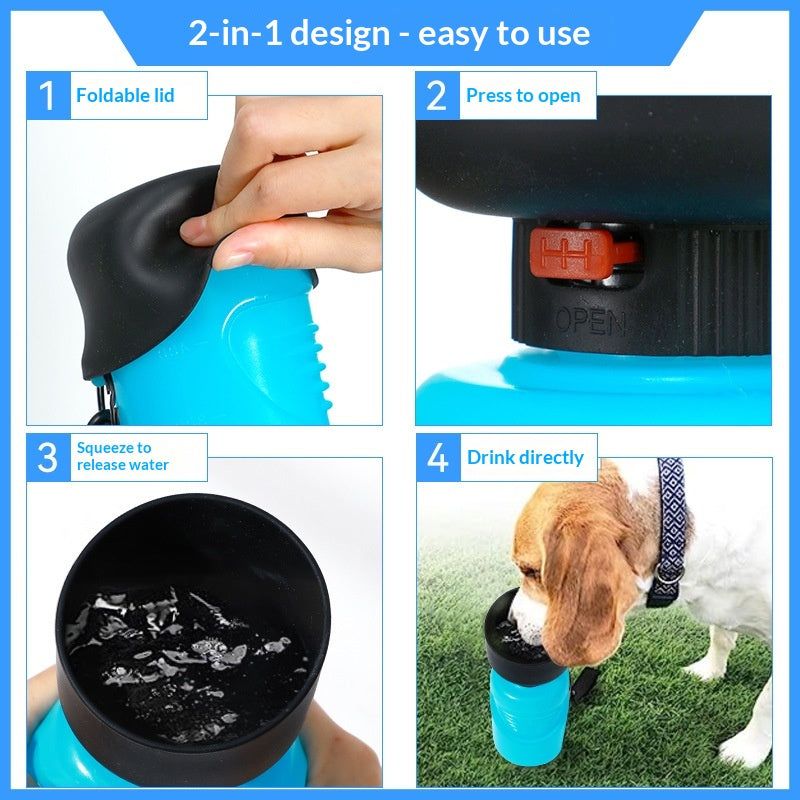 Portable Squeeze-style bol d'eau pour chien et fontaine de boisson pour chat