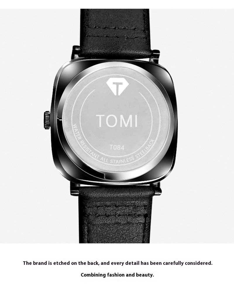 Calendrier carré Montre de mode pour hommes d'affaires