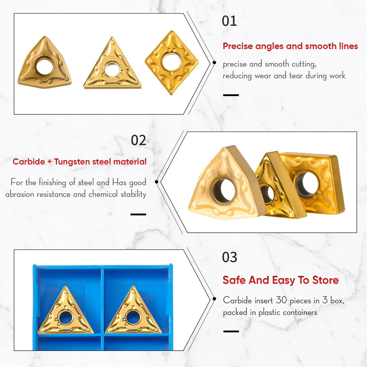 3 pièces Porte-couteau 30 pièces Lames