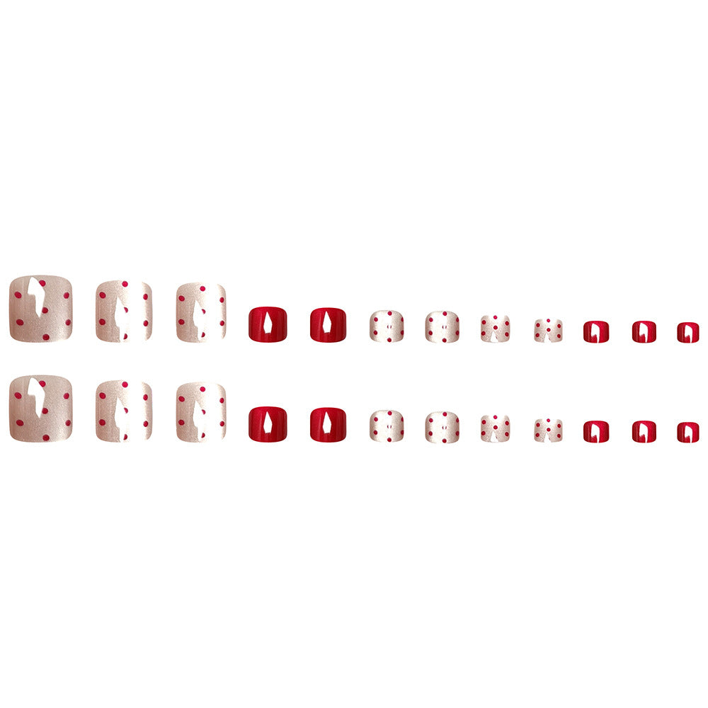 Stickers Aiguilles Rectangulaires courtes 24-pièces Red Dot Appuyez sur Type d'Oeil de Chat-Oeil Pour orteils