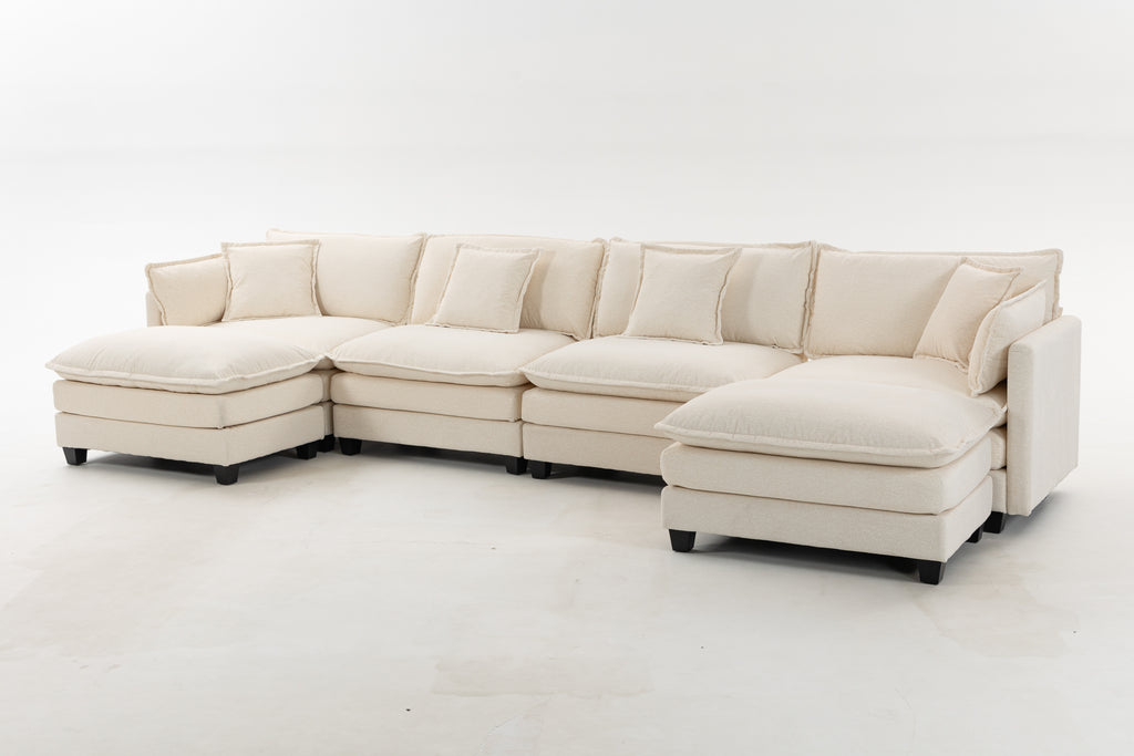 Moderne 4 places avec 2ottoman 149.61" Canapé sectionnel avec oreillers de taille