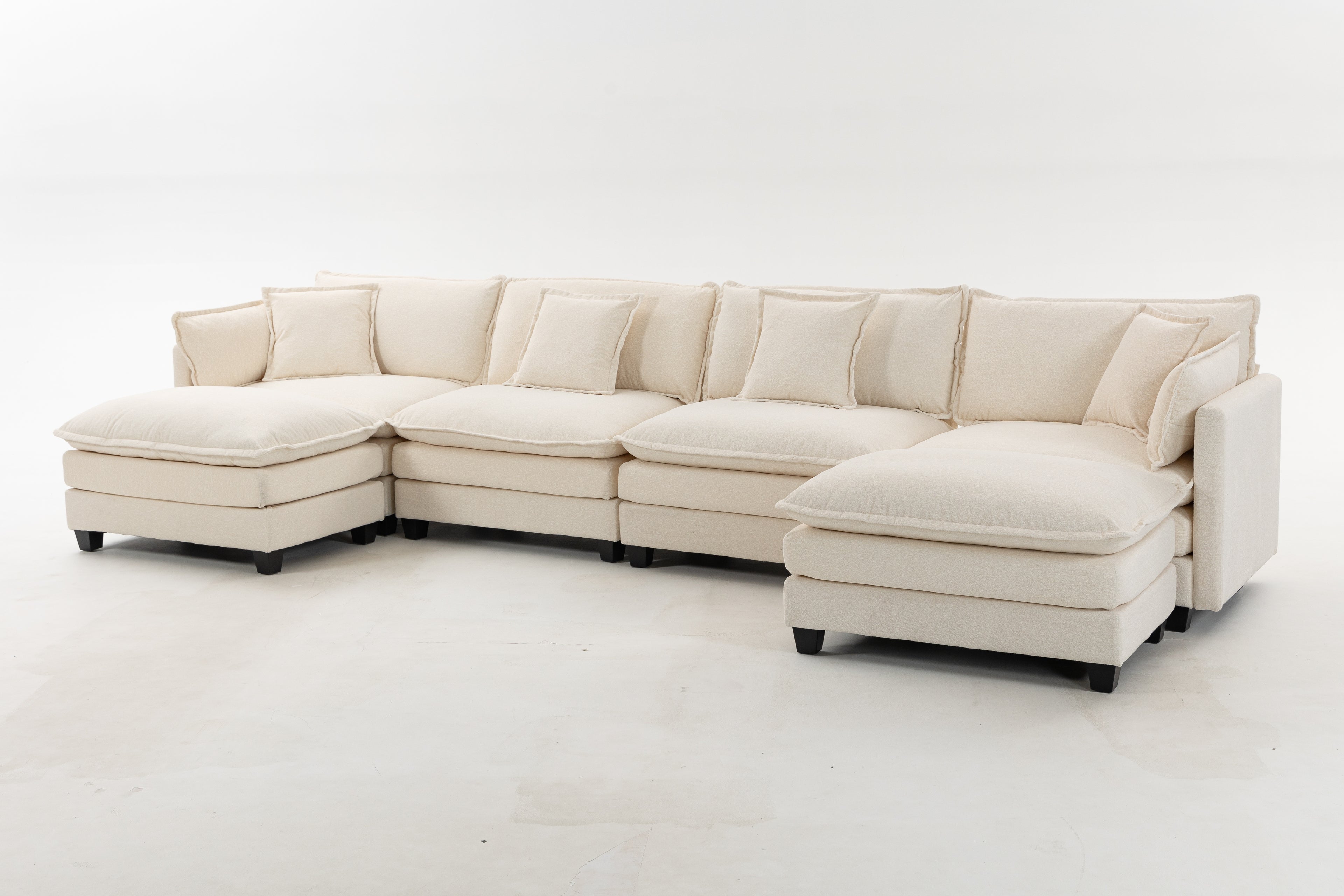 Moderne 4 places avec 2ottoman 149.61" Canapé sectionnel avec oreillers de taille