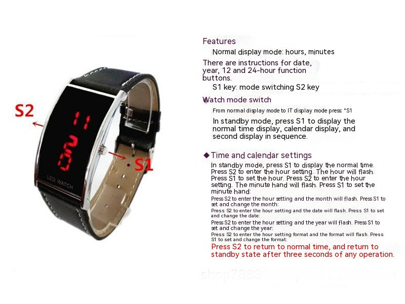 Montre électronique Ceinture multifonctionnelle Binary Watch
