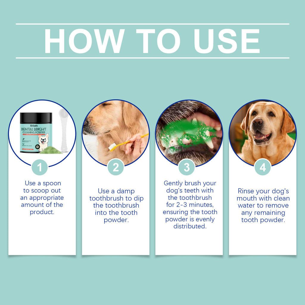 Poudre de nettoyage de dents de chien