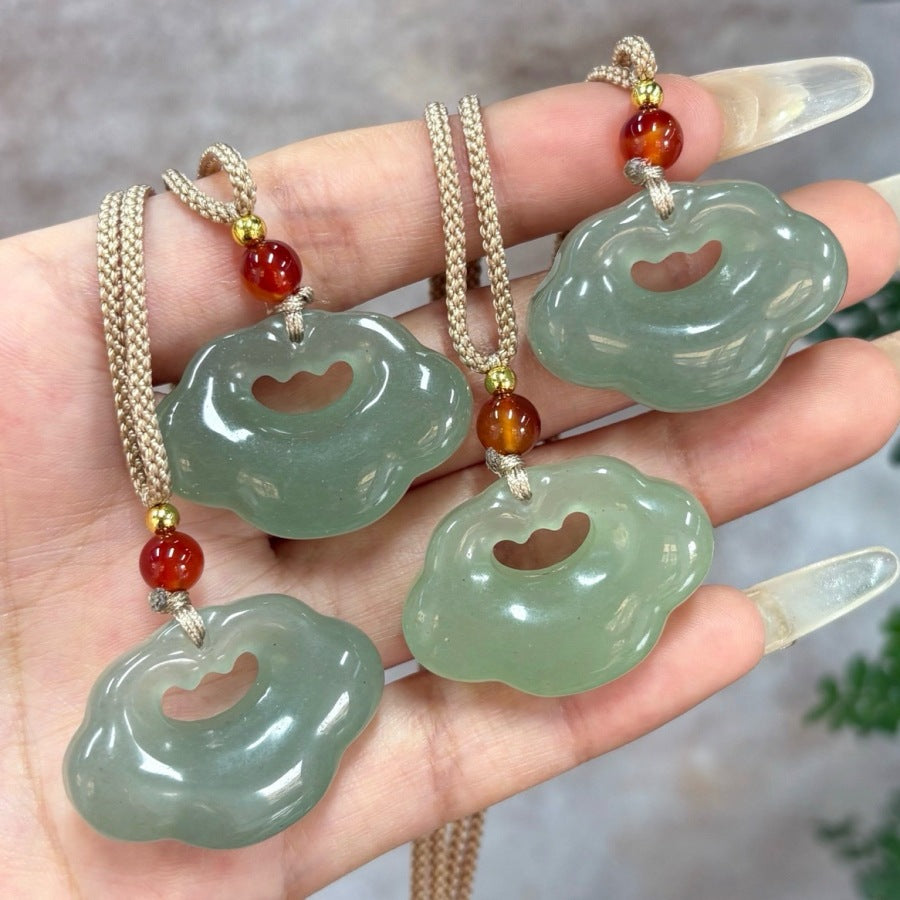 Pendentif naturel Aventurine Peace Lock pour hommes et femmes