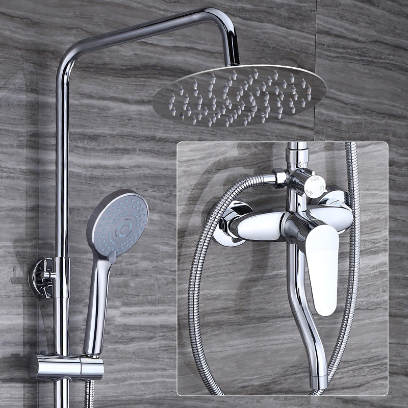 Set de tête de douche moderne argentée