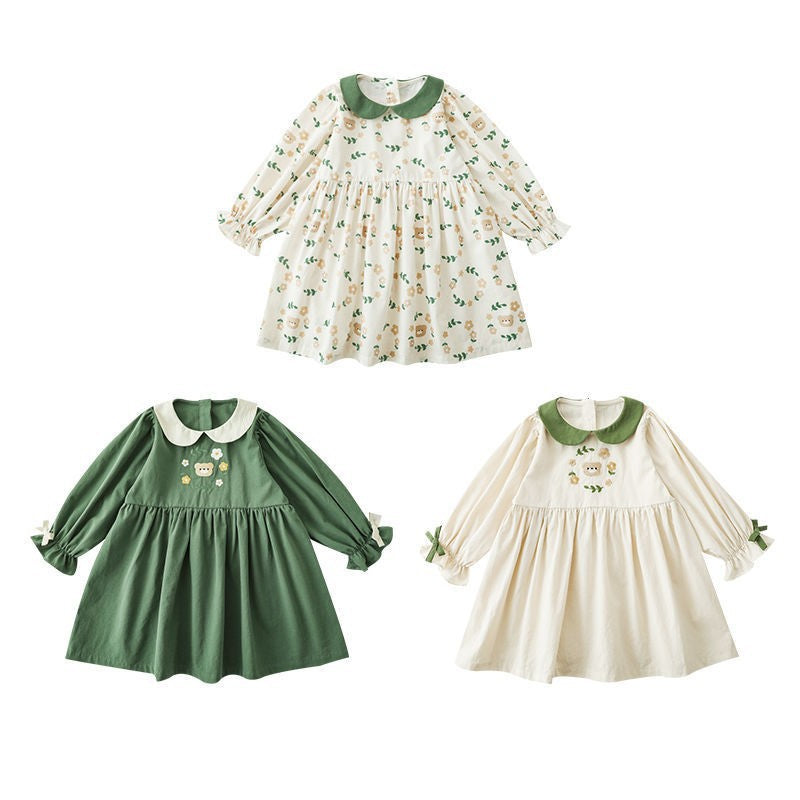 Robe de coton à col rond pour tout-petits Et les enfants